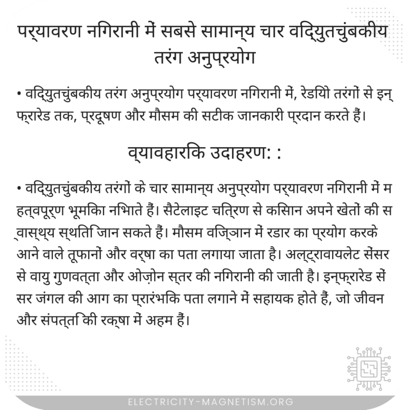 पर्यावरण निगरानी में सबसे सामान्य चार विद्युतचुंबकीय तरंग अनुप्रयोग