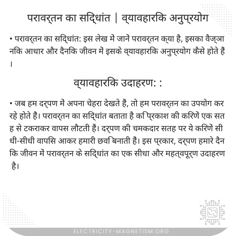 परावर्तन का सिद्धांत | व्यावहारिक अनुप्रयोग