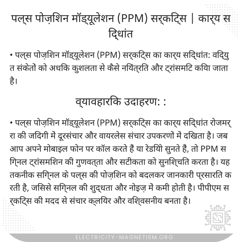 पल्स पोज़िशन मॉड्यूलेशन (PPM) सर्किट्स | कार्य सिद्धांत