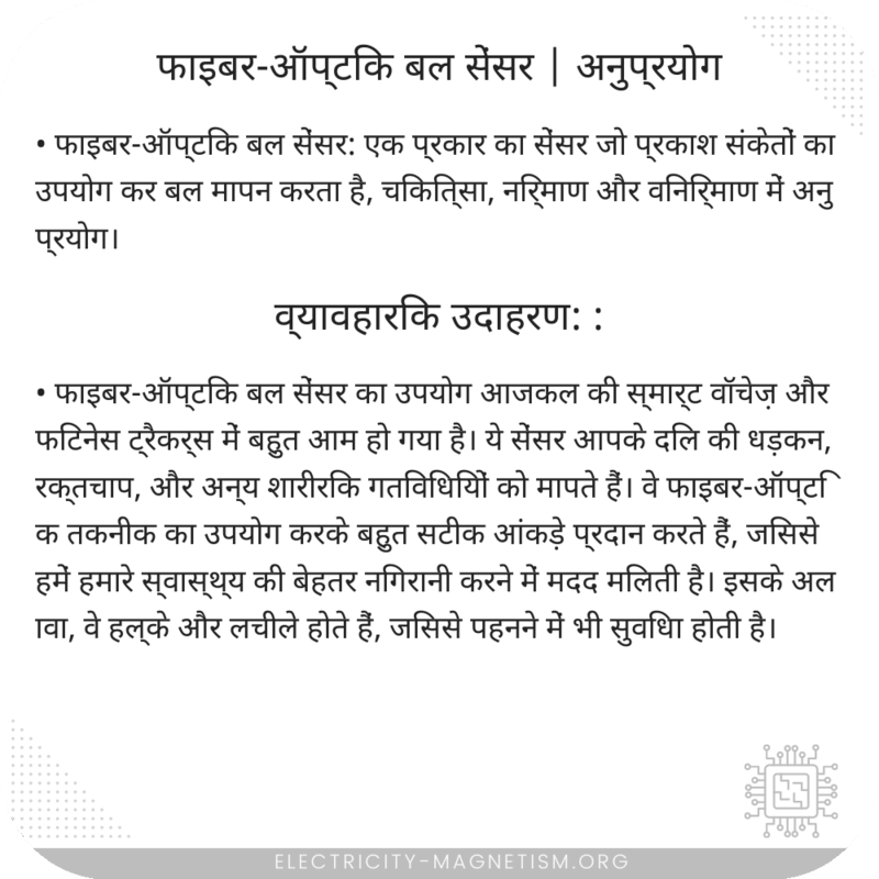 फाइबर-ऑप्टिक बल सेंसर | अनुप्रयोग
