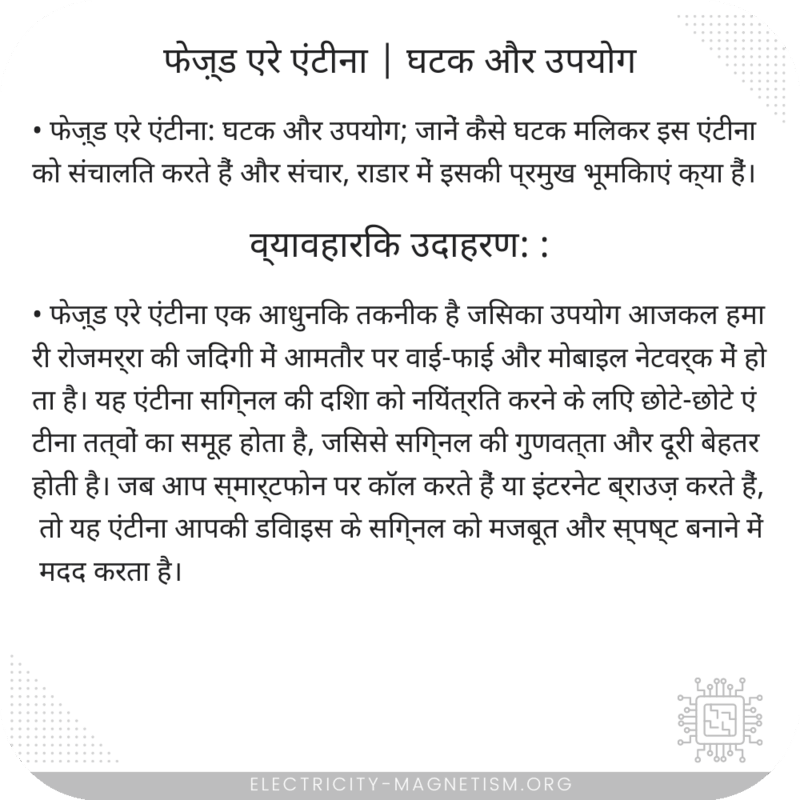 फेज़्ड एरे एंटीना | घटक और उपयोग