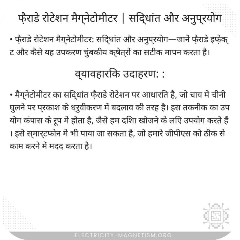फ़ैराडे रोटेशन मैग्नेटोमीटर | सिद्धांत और अनुप्रयोग