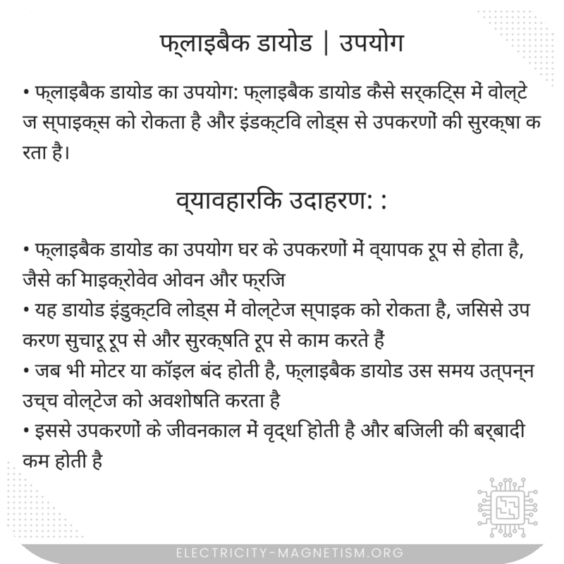 फ्लाइबैक डायोड | उपयोग