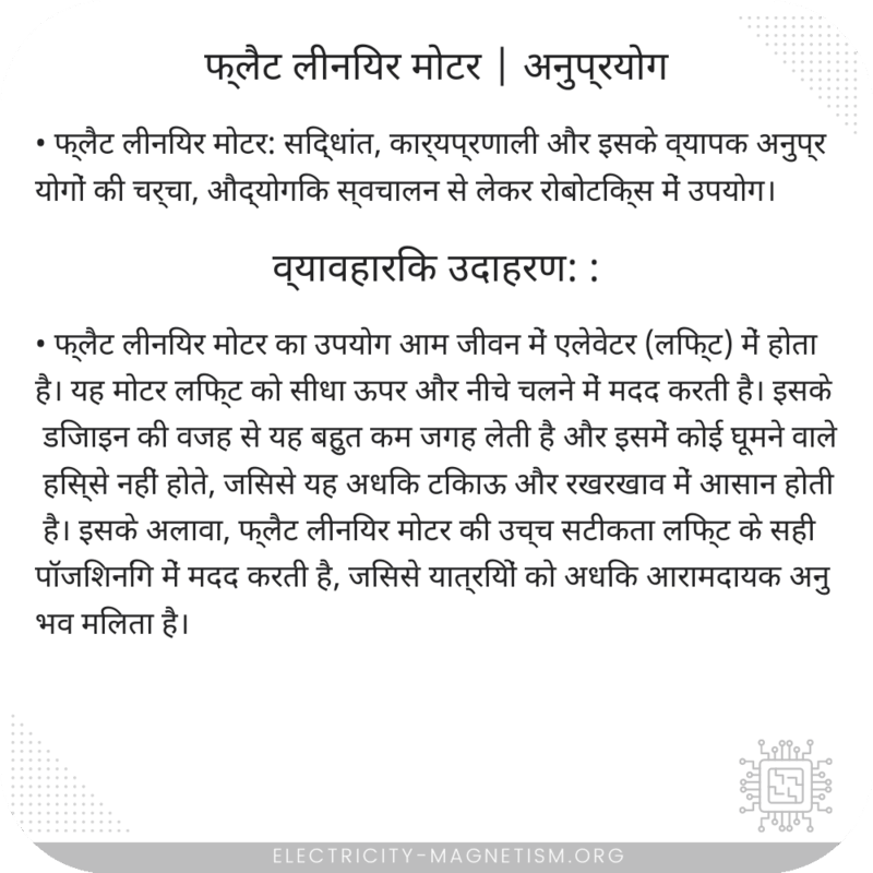 फ्लैट लीनियर मोटर | अनुप्रयोग