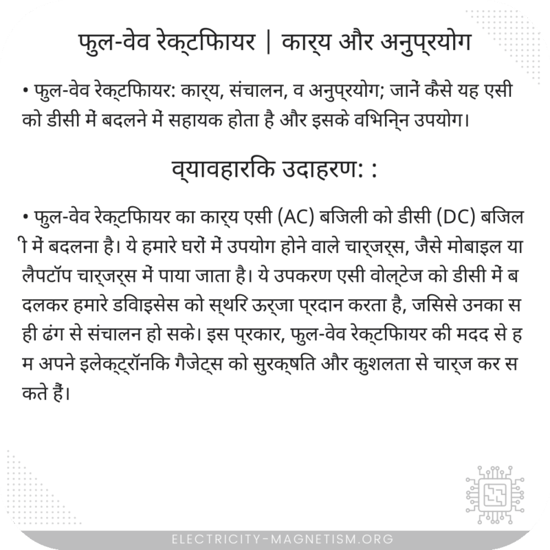 फुल-वेव रेक्टिफायर | कार्य और अनुप्रयोग