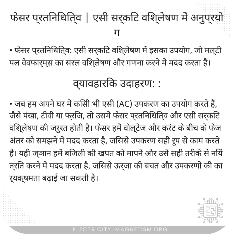 फेसर प्रतिनिधित्व | एसी सर्किट विश्लेषण में अनुप्रयोग