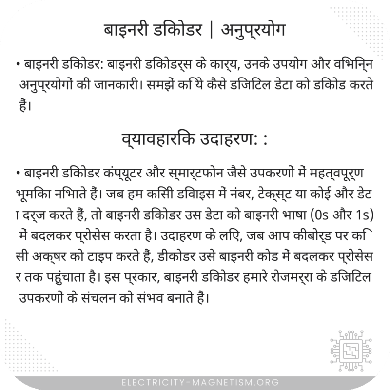 बाइनरी डिकोडर | अनुप्रयोग