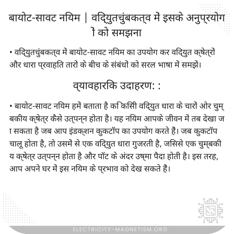 बायोट-सावट नियम | विद्युतचुंबकत्व में इसके अनुप्रयोगों को समझना