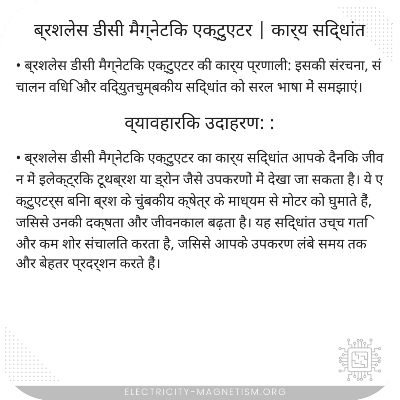 ब्रशलेस डीसी मैग्नेटिक एक्टुएटर | कार्य सिद्धांत