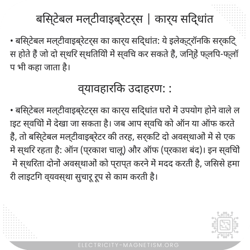 बिस्टेबल मल्टीवाइब्रेटर्स | कार्य सिद्धांत