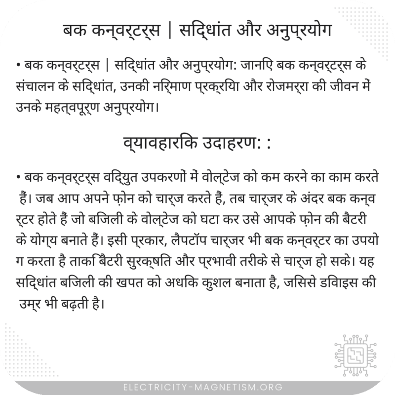 बक कन्वर्टर्स | सिद्धांत और अनुप्रयोग