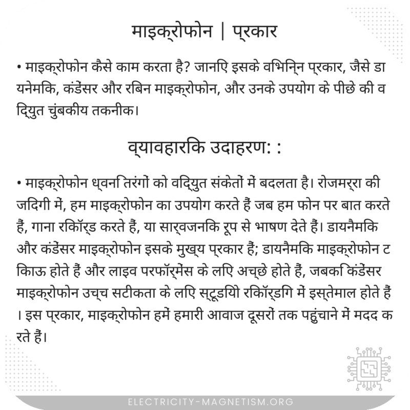 माइक्रोफोन | प्रकार
