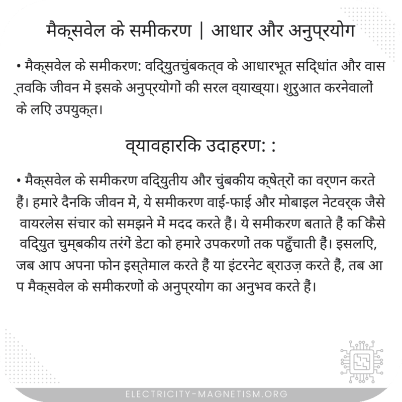 मैक्सवेल के समीकरण | आधार और अनुप्रयोग