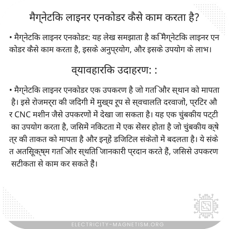 मैग्नेटिक लाइनर एनकोडर कैसे काम करता है?