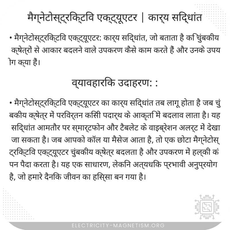 मैग्नेटोस्ट्रिक्टिव एक्ट्यूएटर | कार्य सिद्धांत