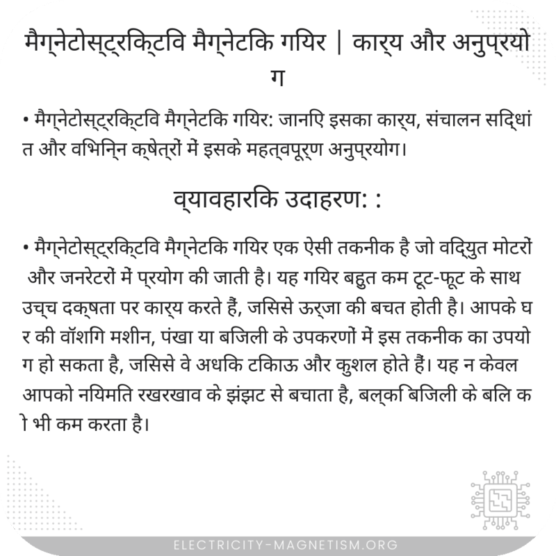 मैग्नेटोस्ट्रिक्टिव मैग्नेटिक गियर | कार्य और अनुप्रयोग