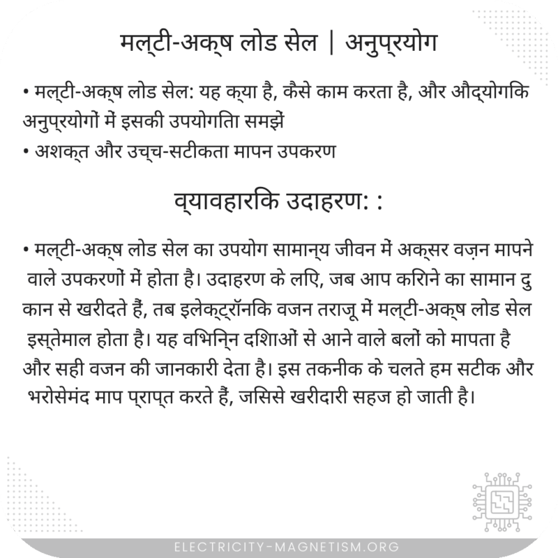 मल्टी-अक्ष लोड सेल | अनुप्रयोग