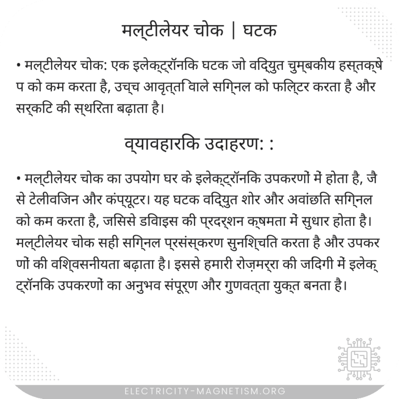 मल्टीलेयर चोक | घटक