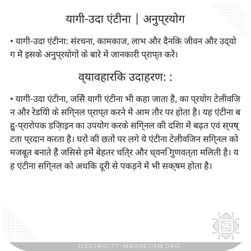 यागी-उदा एंटीना | अनुप्रयोग