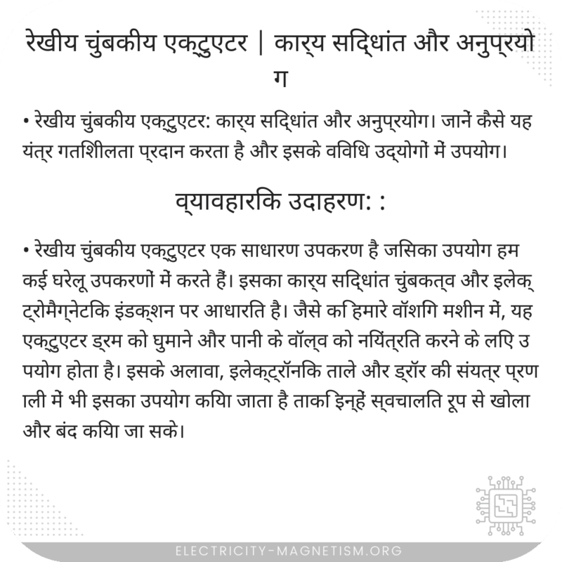 रेखीय चुंबकीय एक्टुएटर | कार्य सिद्धांत और अनुप्रयोग