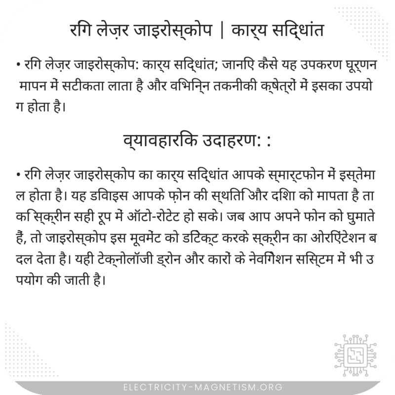 रिंग लेज़र जाइरोस्कोप | कार्य सिद्धांत
