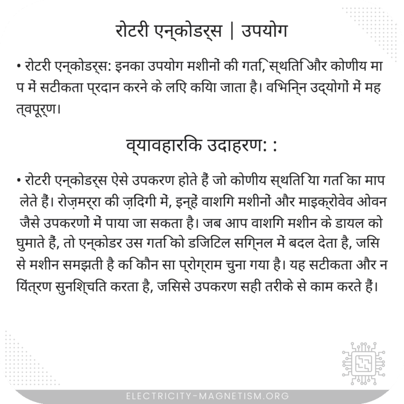 रोटरी एन्कोडर्स | उपयोग