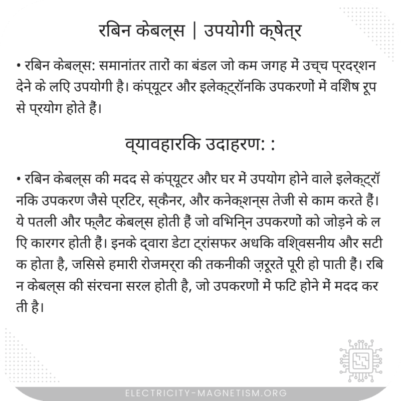 रिबन केबल्स | उपयोगी क्षेत्र