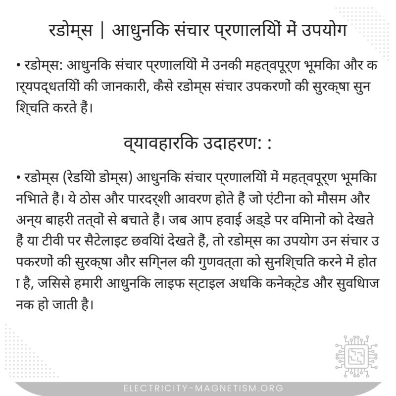 रडोम्स | आधुनिक संचार प्रणालियों में उपयोग