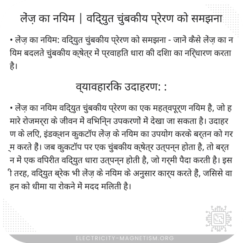 लेंज़ का नियम | विद्युत चुंबकीय प्रेरण को समझना