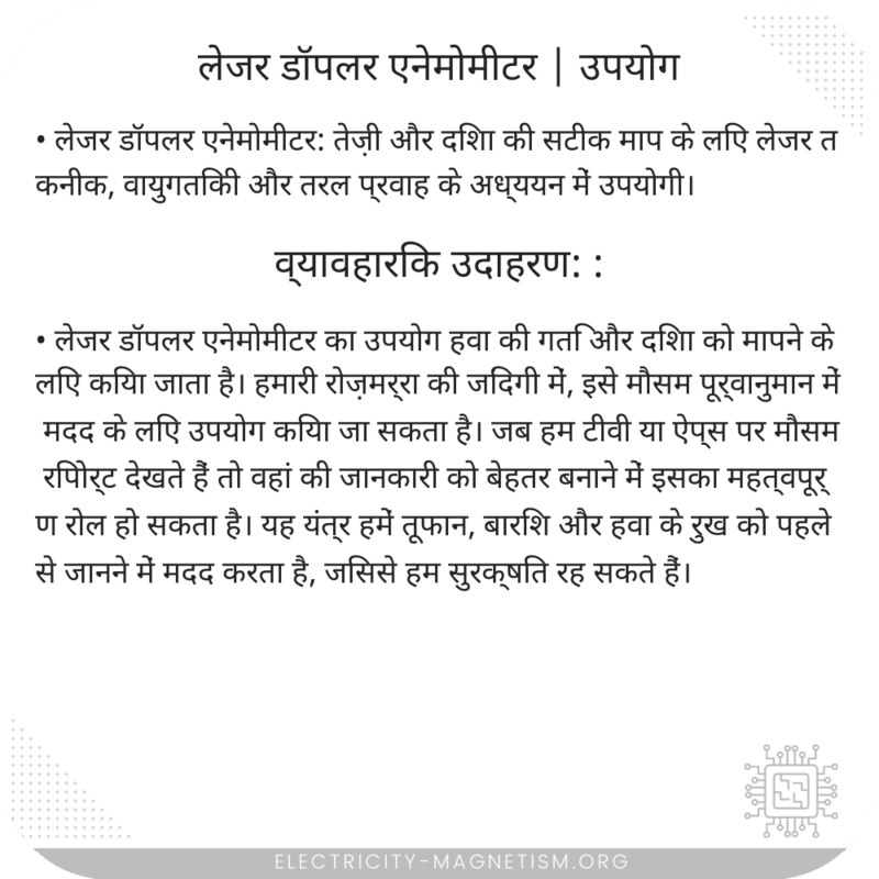 लेजर डॉपलर एनेमोमीटर | उपयोग