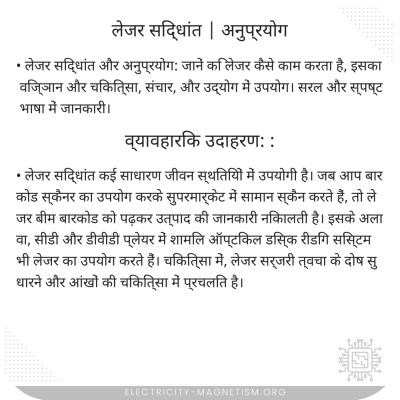लेजर सिद्धांत | अनुप्रयोग