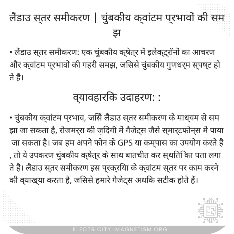 लैंडाउ स्तर समीकरण | चुंबकीय क्वांटम प्रभावों की समझ