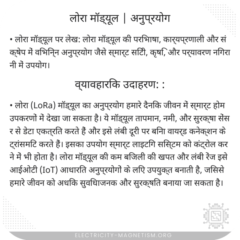लोरा मॉड्यूल | अनुप्रयोग