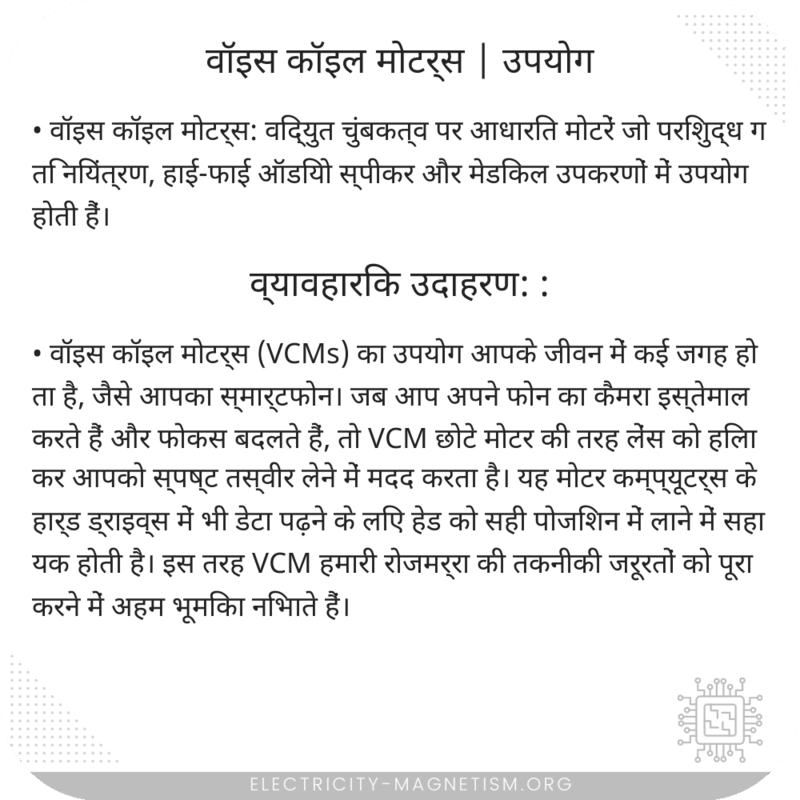 वॉइस कॉइल मोटर्स | उपयोग