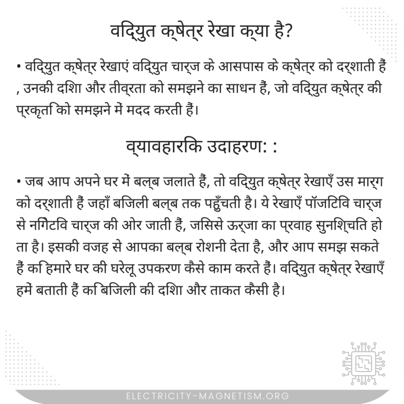 विद्युत क्षेत्र रेखा क्या है?