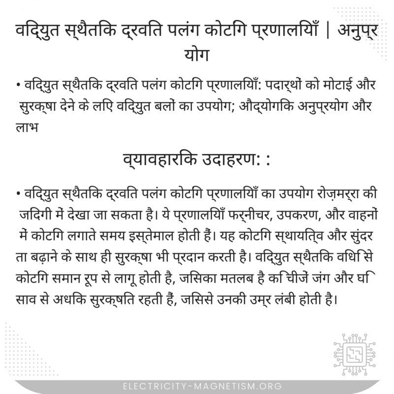 विद्युत स्थैतिक द्रवित पलंग कोटिंग प्रणालियाँ | अनुप्रयोग