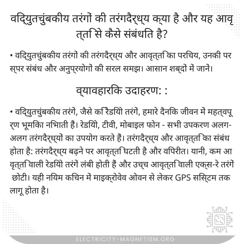 विद्युतचुंबकीय तरंगों की तरंगदैर्ध्य क्या है और यह आवृत्ति से कैसे संबंधित है?