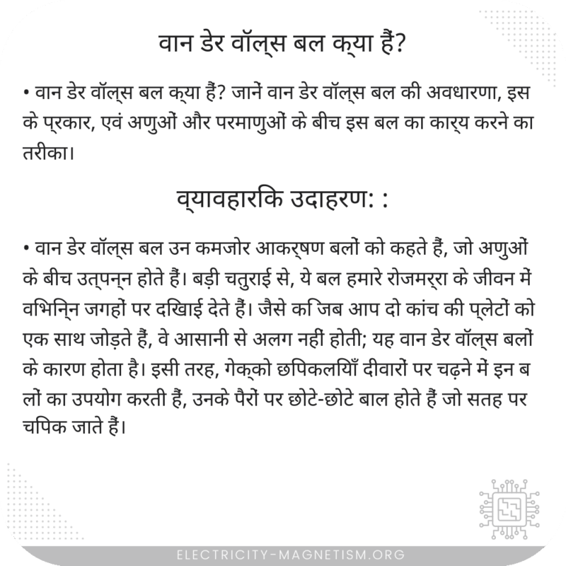 वान डेर वॉल्स बल क्या हैं?