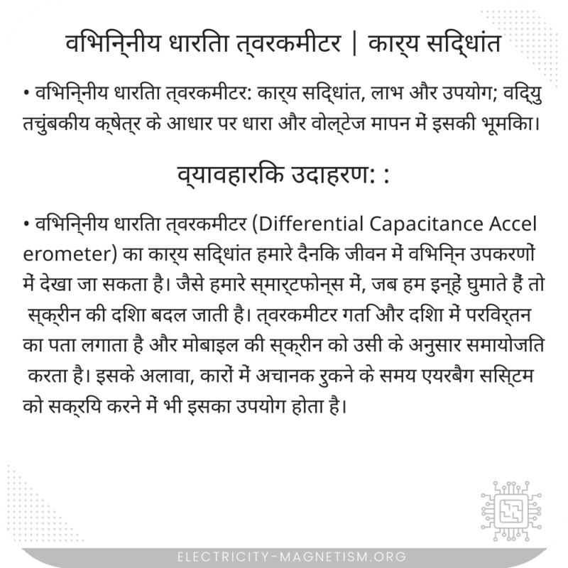 विभिन्नीय धारिता त्वरकमीटर | कार्य सिद्धांत
