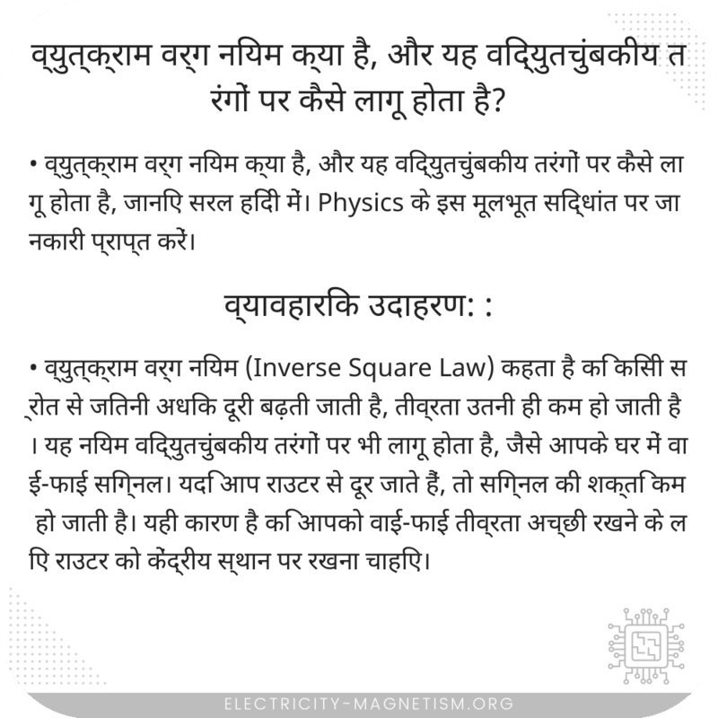 व्युत्क्राम वर्ग नियम क्या है, और यह विद्युतचुंबकीय तरंगों पर कैसे लागू होता है?