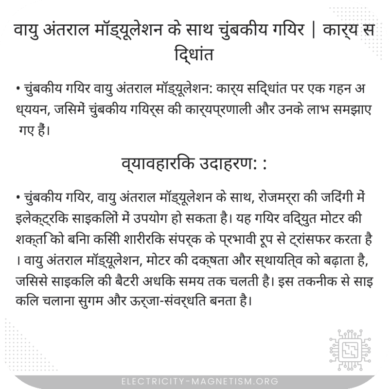 वायु अंतराल मॉड्यूलेशन के साथ चुंबकीय गियर | कार्य सिद्धांत