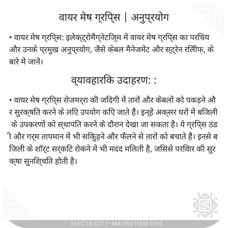 वायर मेष ग्रिप्स | अनुप्रयोग