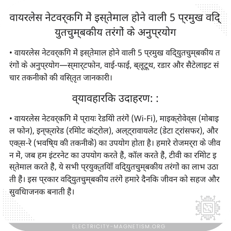 वायरलेस नेटवर्किंग में इस्तेमाल होने वाली 5 प्रमुख विद्युतचुम्बकीय तरंगों के अनुप्रयोग