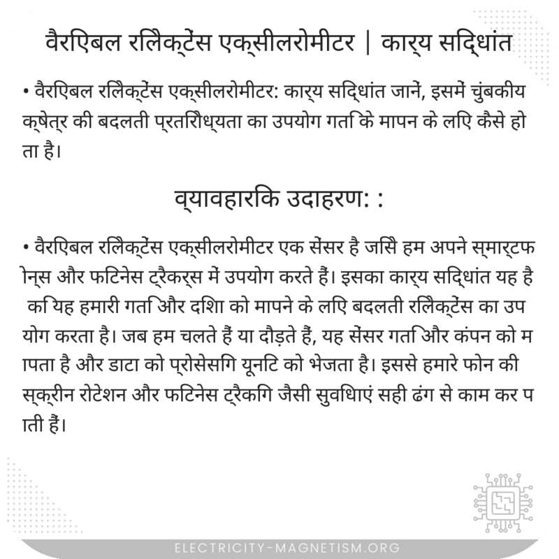 वैरिएबल रिलेक्टेंस एक्सीलरोमीटर | कार्य सिद्धांत