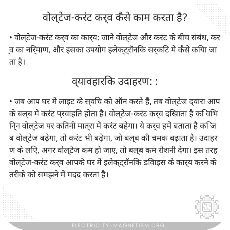 वोल्टेज-करंट कर्व कैसे काम करता है?