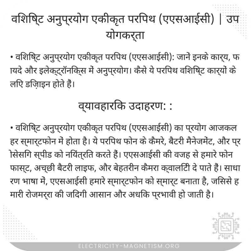विशिष्ट अनुप्रयोग एकीकृत परिपथ (एएसआईसी) | उपयोगकर्ता