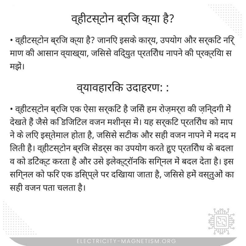 व्हीटस्टोन ब्रिज क्या है?