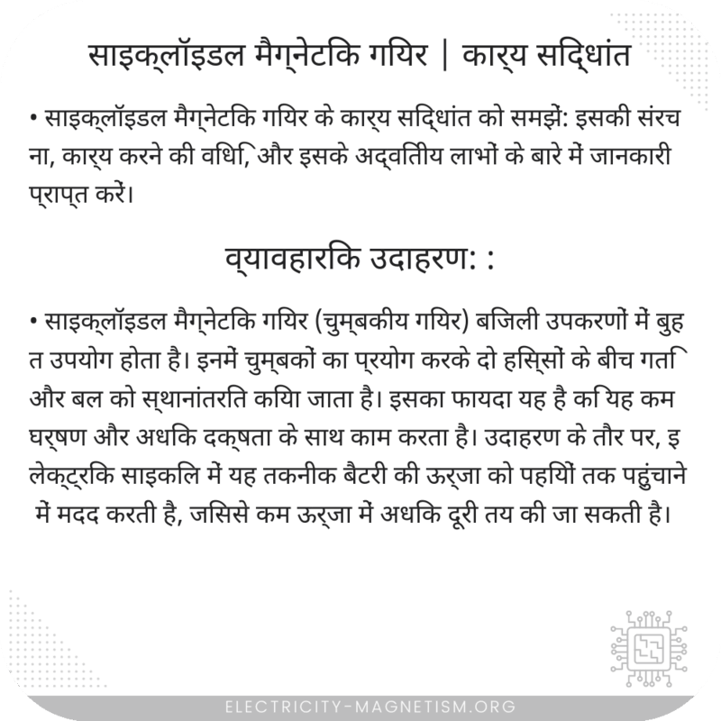 साइक्लॉइडल मैग्नेटिक गियर | कार्य सिद्धांत