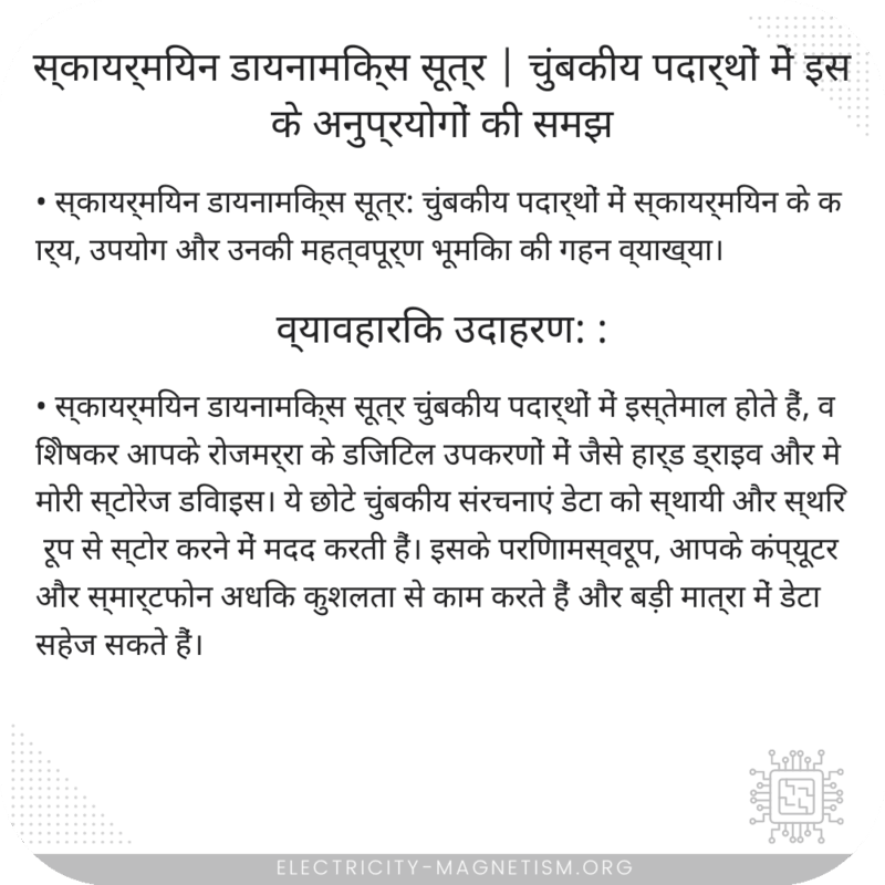 स्कायर्मियन डायनामिक्स सूत्र | चुंबकीय पदार्थों में इसके अनुप्रयोगों की समझ