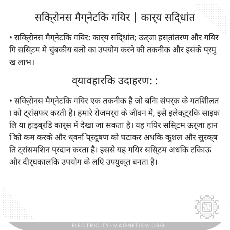 सिंक्रोनस मैग्नेटिक गियर | कार्य सिद्धांत